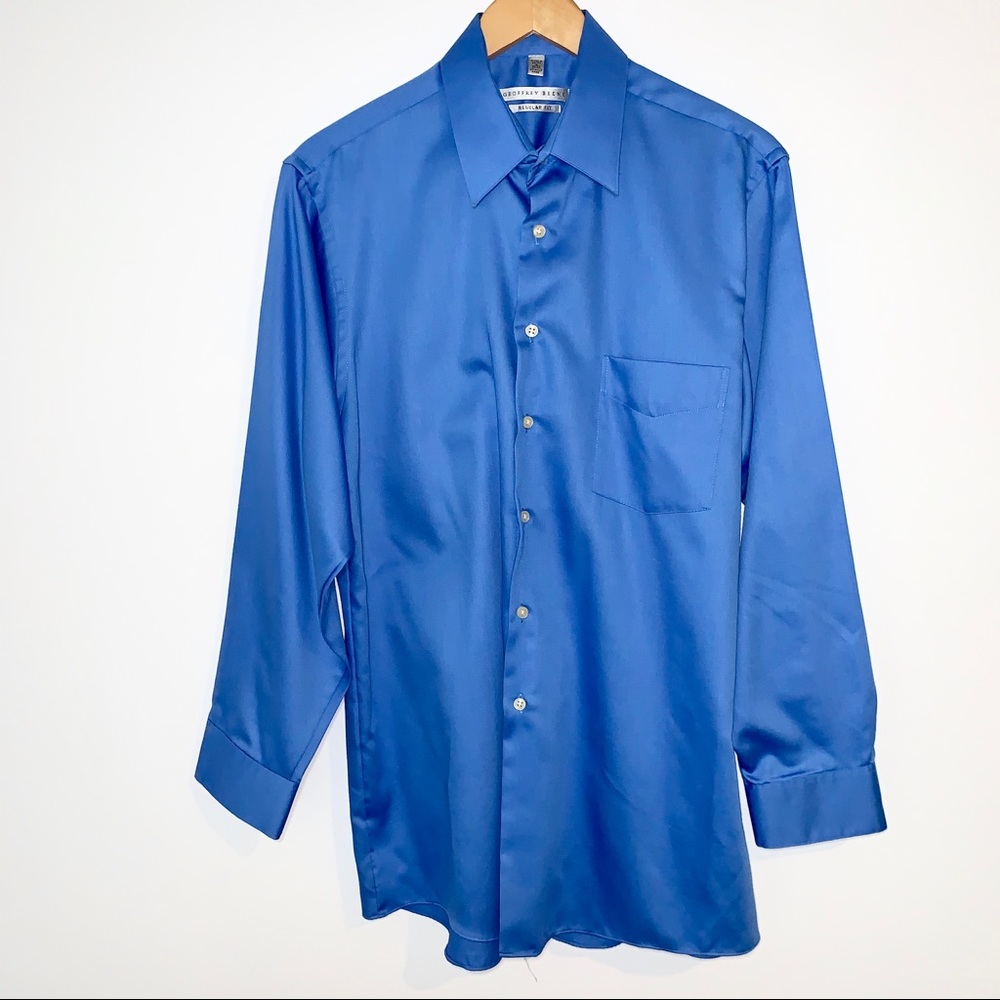 Geoffrey Beene Blue Wrinkle Free Shirt 16 32/33